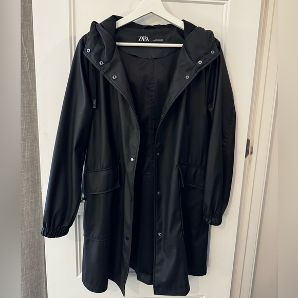 Zara Jackets & Blazers - Zara Classic Black Hooded Jacket Transitional Raincoat (summer/fall/spring)